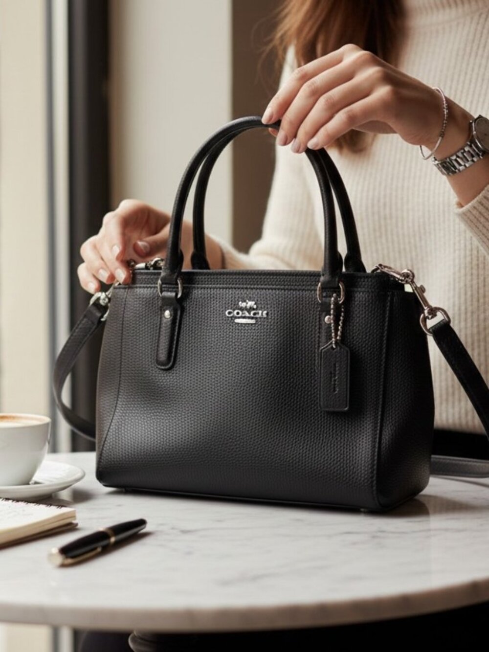 Coach small black Christie Carryall Bag Stachel